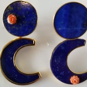 Lapis Lazuli 2 in 1 stud & dangle earrings